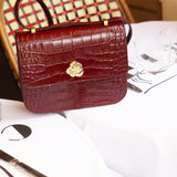 SAC MINI ADÈLE CROCO BORDEAUX