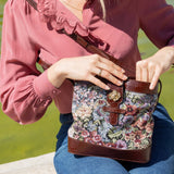 SAC ROSALIE CHOCOLAT FLEURI