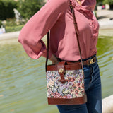 SAC ROSALIE CHOCOLAT FLEURI