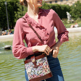 SAC ROSALIE CHOCOLAT FLEURI