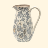 Grand pichet décoratif gris et beige